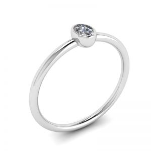 Oval Diamond Small Ring La Promesse - Photo 3