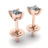 Princess-Cut Diamond Stud Earrings Rose Gold, Image 3