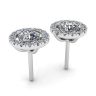 Round Diamond Halo Stud Earrings in 18K White Gold, Image 3