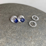 Sapphire Stud Earrings with Detachable Diamond Halo Rose Gold, Image 5