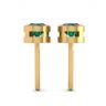 Emerald Stud Earrings in Yellow Gold, Image 2