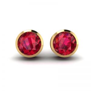 Ruby Stud Earrings in Yellow Gold