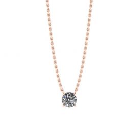 Classic Solitaire Diamond Necklace on Thin Chain Rose Gold Classic Solitaire Diamond Necklace on Thin Chain Rose Gold
