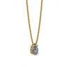 Pear Diamond Solitaire Necklace on Thin Yellow Chain, Image 2