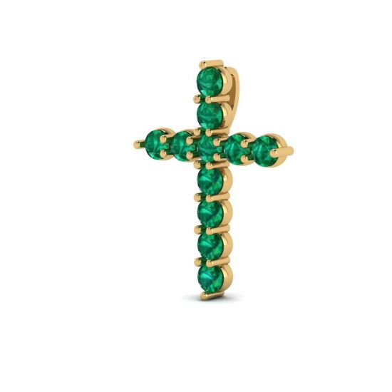 Emerald Cross Pendant, More Image 1