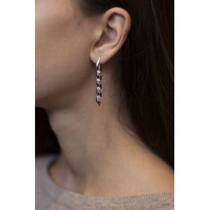 Long Earrings with Diamonds 0.88 ct - Ruban Collection - Photo 1