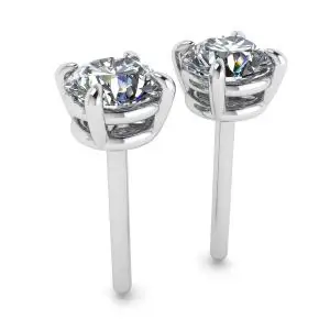 Perfect Round Diamond Studs White Gold - Photo 2