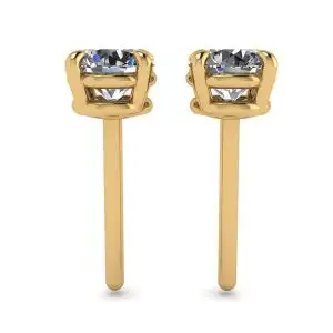 Perfect Round Diamond Studs Yellow Gold  - Photo 1