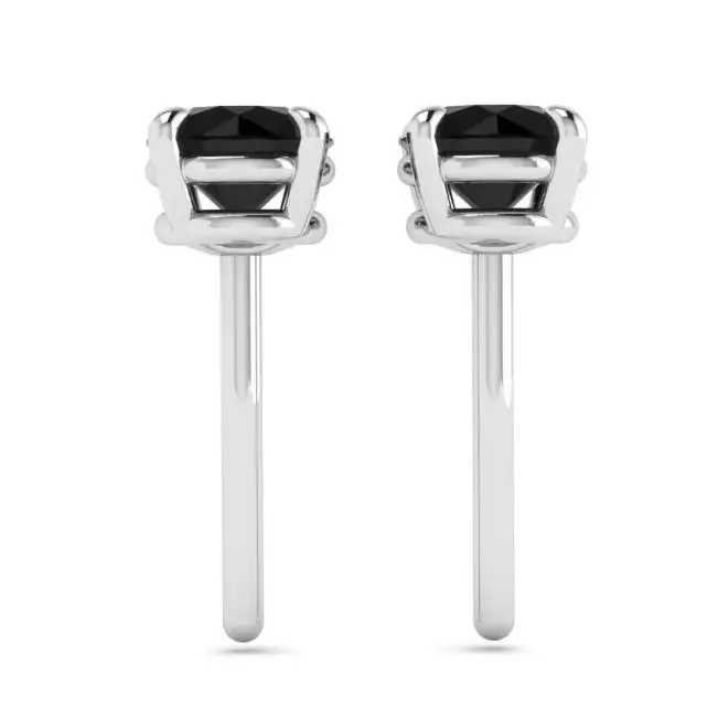 5 mm black diamond stud earrings  - Photo 1