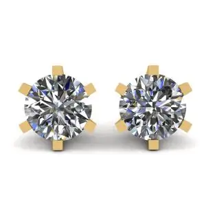 Classic Diamond Stud Earrings in 18K  Yellow Gold