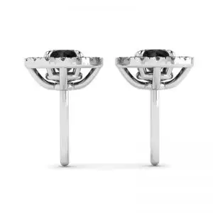 5 mm Black Diamond Studs with Detachable Halo Jackets   - Photo 1