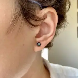 5 mm Black Diamond Studs with Detachable Halo Jackets   - Photo 5